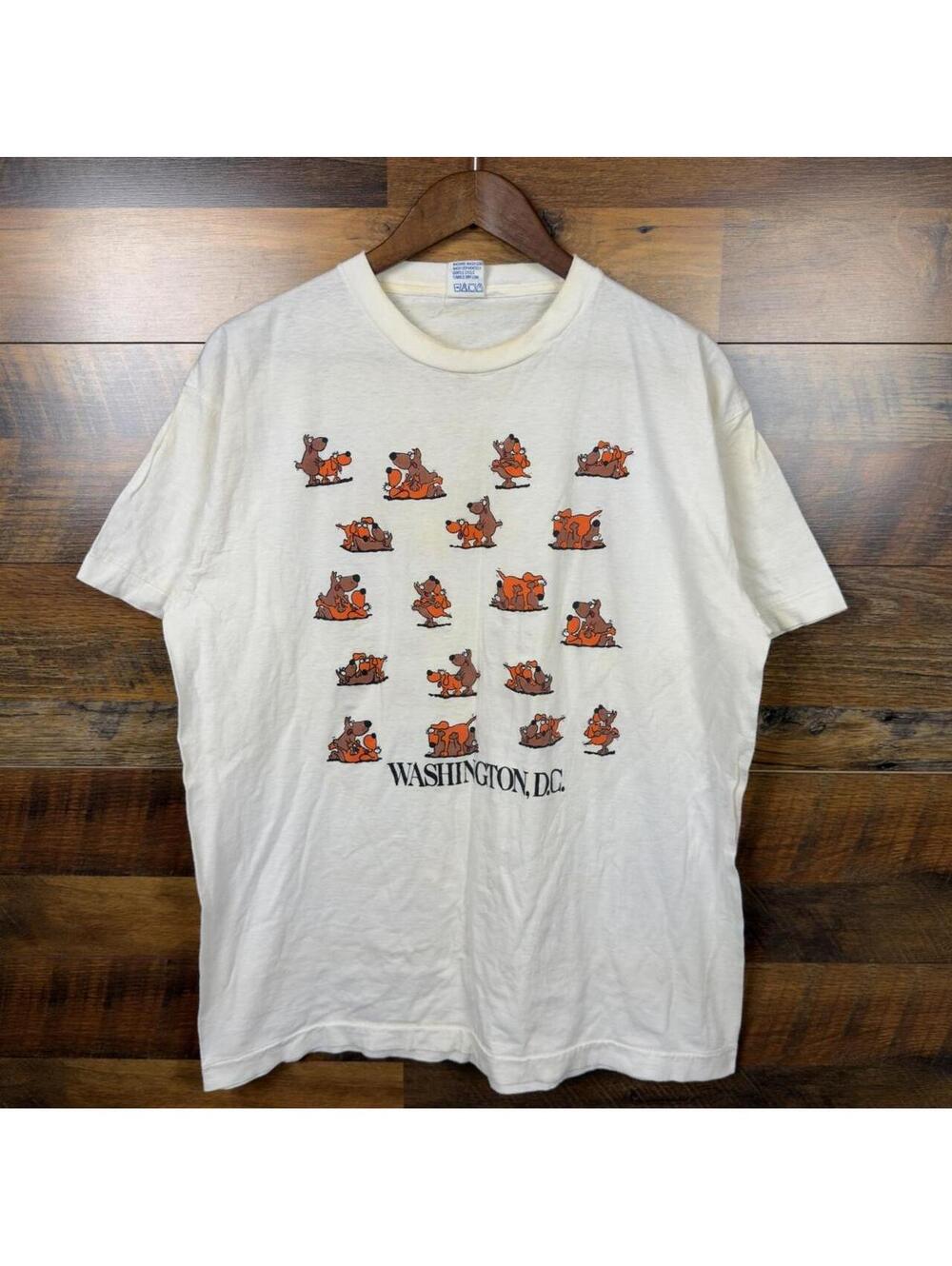 Vintage Washington DC Novelty T Shirt XL Single Stitch Funny Dog Graphic 90s